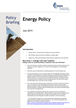 Energy Policy - Mineral Products Association