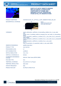 north atlantic remote sensing reflectances, attenuation coefficient at