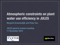 Atmospheric constraints on plant water use efficiency in JULES
