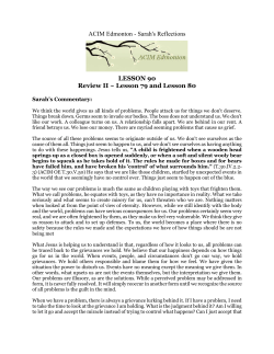 ACIM Edmonton - Sarah`s Reflections LESSON 90 Review II