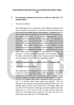 four possible methods for calculations for capital gains tax