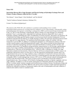 Interactions Between River Stage Dynamics and Physical Setting