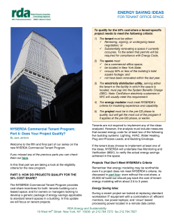 energy saving ideas - Robert Derector Associates