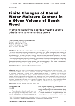 Finite Changes of Bound Water Moisture Content in a Given Volume