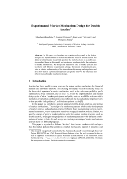 Experimental Market Mechanism Design for Double Auction*