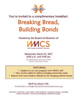 Breaking Bread, Building Bonds - West Marin Community Services