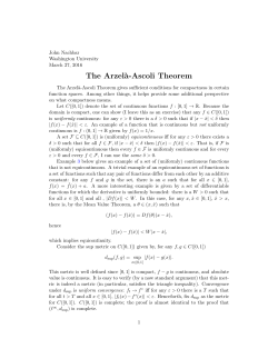 The Arzel`a-Ascoli Theorem