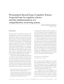 Presentation Special Issue: Cognitive Science A