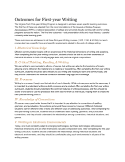 Outcomes for First-year Writing - College of Liberal Arts and Human