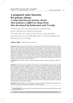 A proposed value function for private clients.