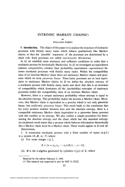 INTRINSIC MARKOV CHAINS(`)