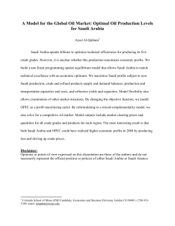 Optimal Oil Production Levels for Saudi Arabia