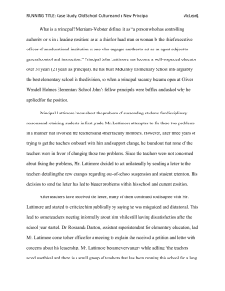 RUNNING TITLE: Case Study: Old School Culture and a New