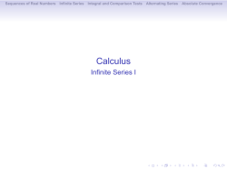 Calculus - Infinite Series I