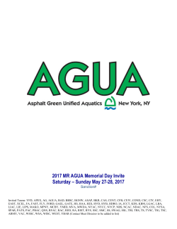 2017 AGUA Memorial Day Invite Info