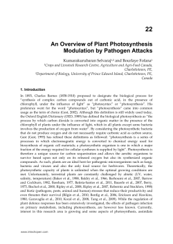 An Overview of Plant Photosynthesis Modulation by