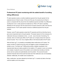 Press Release_Professional PV plant monitoring with the added