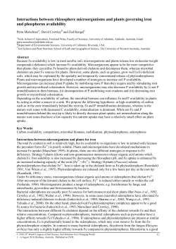 Interactions between rhizosphere microorganisms and plants