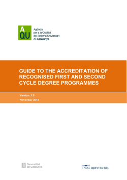 Guide to the accreditation of recognised first and second cycle