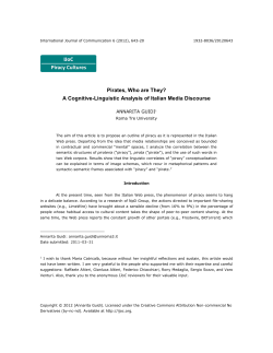 Pirates, Who are They? A Cognitive-Linguistic Analysis of Italian