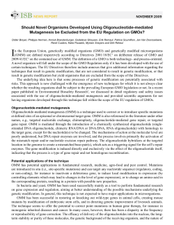 Should Novel Organisms Developed Using Oligonucleotide