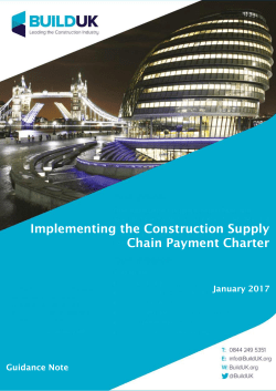Implementing the Construction Supply Chain Payment Charter