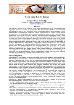 Home-made Didactic Games