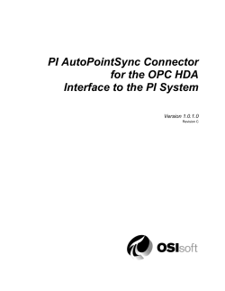 PI AutoPointSync Connector for the OPC HDA Interface to