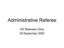 Administrative Referee Presentation (VSI)
