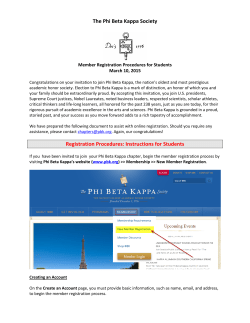 The Phi Beta Kappa Society Registration Procedures: Instructions