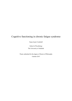 Cognitive functioning in chronic fatigue syndrome