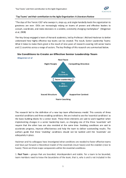 Senior Leadership Teams