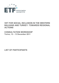 List of participants - European Training Foundation