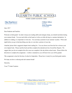 Grade 3 Reading - Elizabeth Public Schools