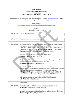 Draft Draft Agenda, YAK-AEROSIB science meeting 11