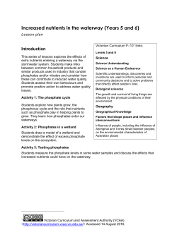 Increased nutrients in the waterway (Years 5 and 6)