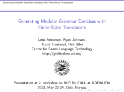 Generating Modular Grammar Exercises with Finite-State