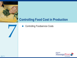 Controlling Food Costs in Production