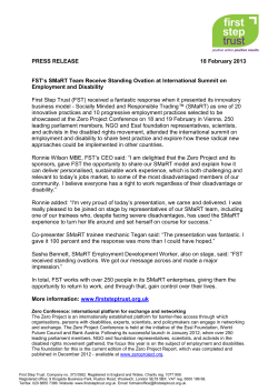 PRESS RELEASE 18 February 2013 FST`s SMaRT Team Receive