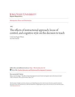 The effects of instructional approach, locus of control, and cognitive