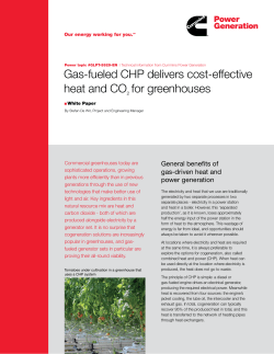 Gas-fueled CHP delivers cost-effective heat and CO2 for greenhouses