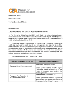 Our Ref: PC 06-15 Date: 19 Nov 2015 To: Key Executive Officers
