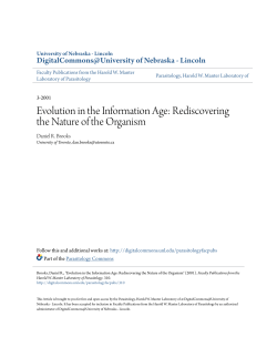 Evolution in the Information Age - DigitalCommons@University of
