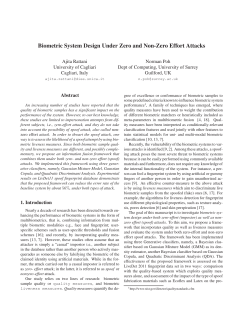 Biometric System Design Under Zero and Non-Zero Effort