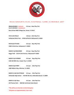 HAAS Knights Flag Football Game SCHEDULE 2017