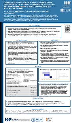 communicating hiv status in sexual interactions: assessing social