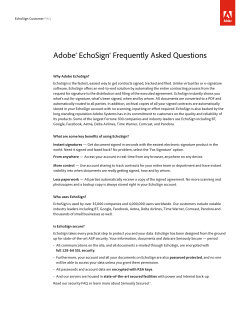 Adobe&reg; EchoSign&reg; Frequently Asked Questions