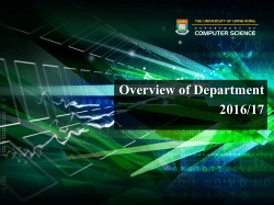 Department Overview 2016-17