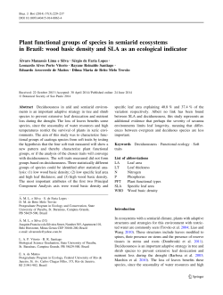Plant functional groups of species in semiarid ecosystems in Brazil