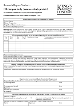 Off-Campus study form - King`s College London